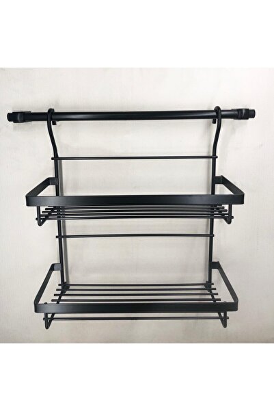 Meloni Ikili Baharatlık Raf Seti Siyah