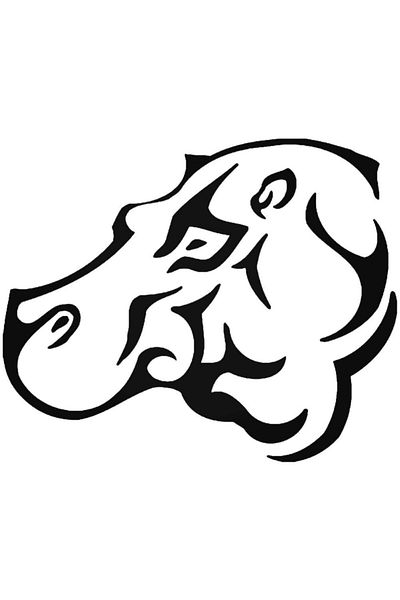 Universal Αυτοκόλλητο με αυτοκόλλητο αυτοκινήτου Tribal Hippopotamus 20cm