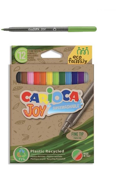 CARIOCA Ecofamily Joy - Set of 12 Super Washable Felt Tip Crayons