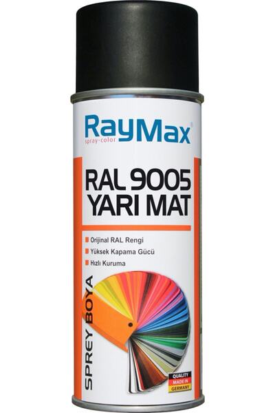 RayMax Akrilik Sprey Ral 9005 Yarı Mat Siyah 400ml.