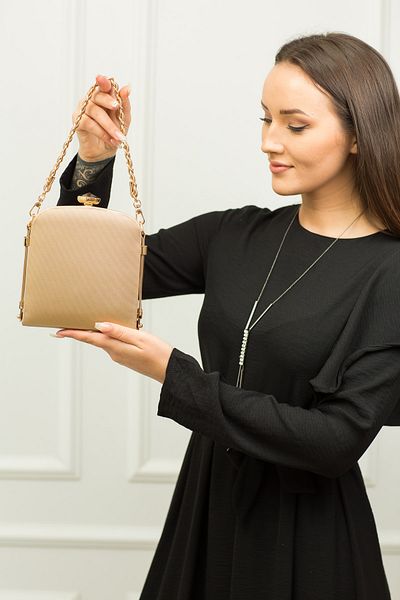 weem bag Βραδινή τσάντα φορέματος με χρυσή λαδόκολλα με πλεκτή λαβή