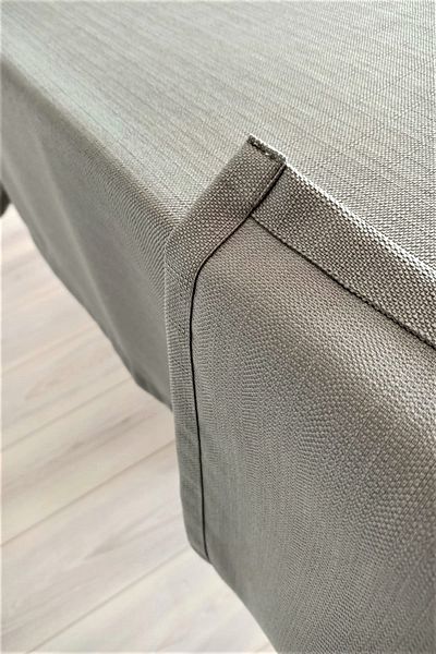eno concept Linen Look Stain Resistant Gray Tablecloth