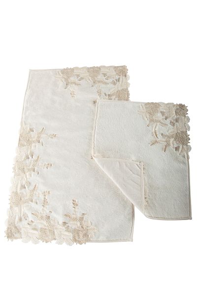 Nazik Home Florence 2 Piece Lace Σετ Χαλάκι Μπάνιου 60 X 100 εκ