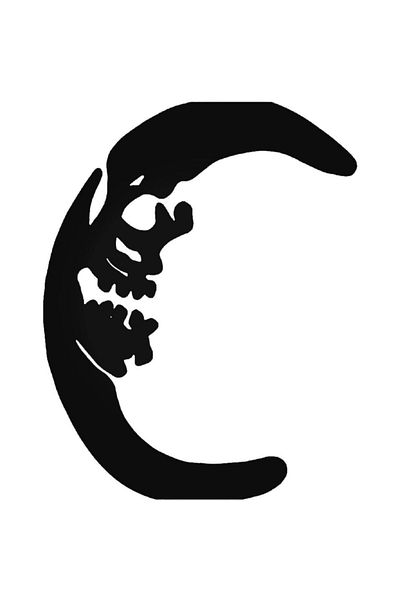 Universal Αυτοκόλλητο Moon Skull 2 - 20 cm για αυτοκίνητο και τοίχο