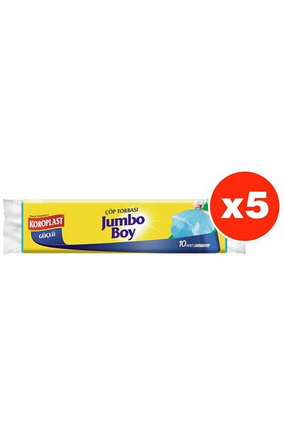 Koroplast Strong Jumbo Size 10 Pieces Garbage Bags X 5 Pack (80*110 Cm)