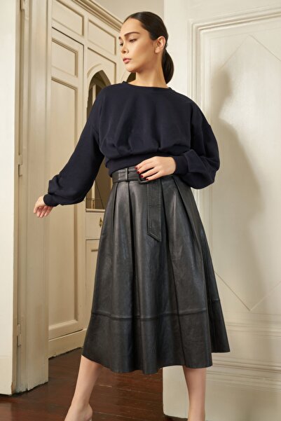 Robin Lacivert Pileli Sweatshirt