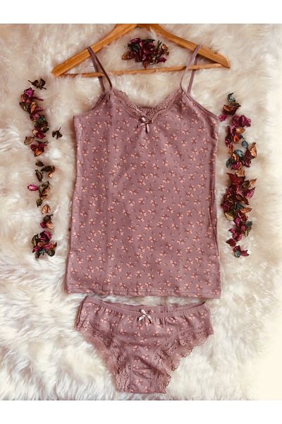 Altınay Women's Lace Undershirt Panty Slip Set