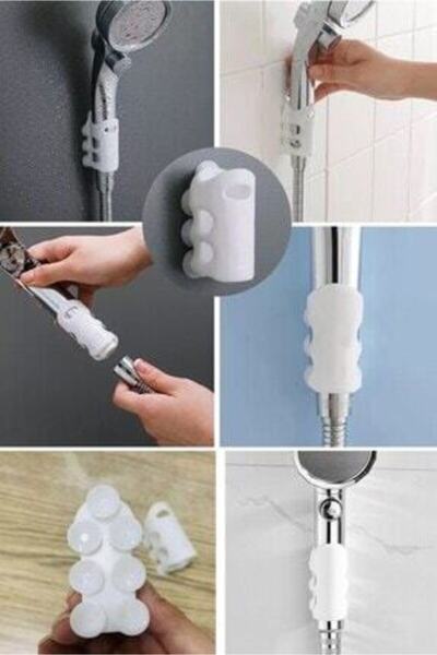 Özasya AVM Silicone Shower Head Holder with 7 Suction Cups Set of 2
