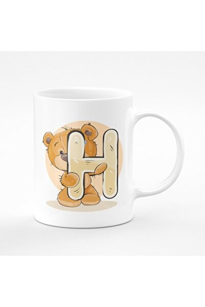 Generic Brand Printed Mug for Children with Letter H Teddy Bear