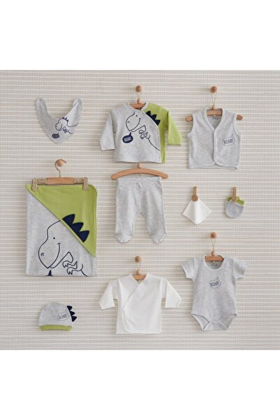 Bebbek Grey Dinosaur Pachet de 10 bucăți din bumbac Hospital Outlet 21-109