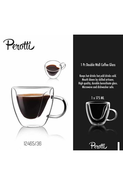 Perotti 175ml Heart Double Walled Glass Mug - Std 12465 Classic