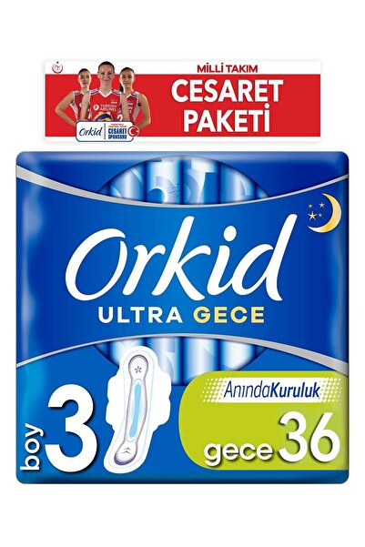 Orkid Ultra Extra Gece Hijyenik Ped 36'lı Cesaret Paketi