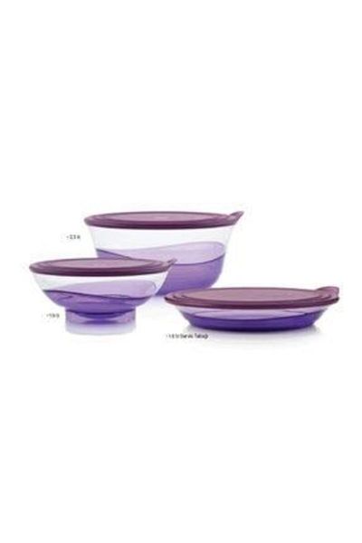 Tupperware Damla Set Purple - 3-Piece Serving and Storage Container