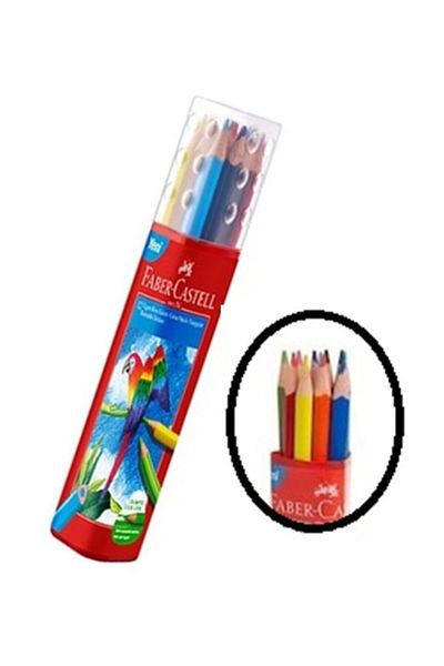 Faber Castell أنبوب بلاستيكي مثلث للطلاء الجاف يحتوي على 12 طلاء جاف