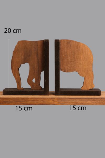 HobiMax Decorative Wooden Book Holder with Elephant Figure