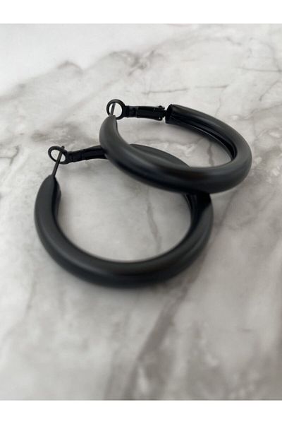 Entrendi Cansus Thick Hoop Earrings (3.5 Cm Diameter)