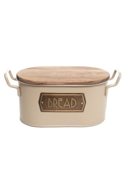 The Mia Galvaniz Paslanmaz Ekmek Saklama Kabı Ekmeklik Krem