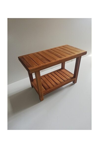 OBERS Iroko Duş Oturağı, 30x40x40cm Ağaç Tabure, Ağaç Oturak, Duş Taburesi Özel