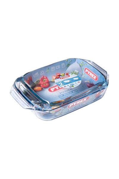 Pyrex طقم تحميص مستطيل من بايركس إيريزيستبل (4 لتر + 3 لتر) - آمن للاستخدام في الفرن والميكروويف والفريزر وغسالة الأطباق