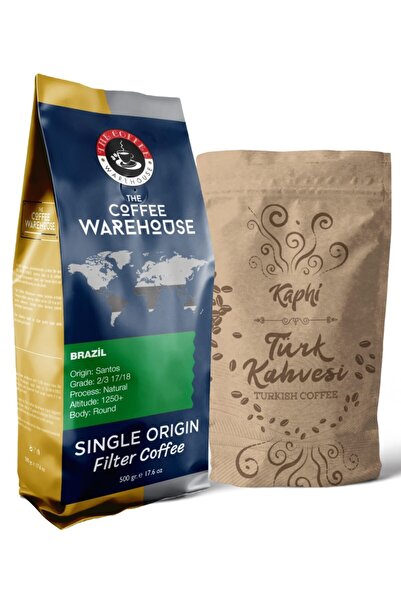 The Coffee Warehouse Kaphi Nitelikli Türk Kahvesi 500 gr Brezilya Filtre Kahv...