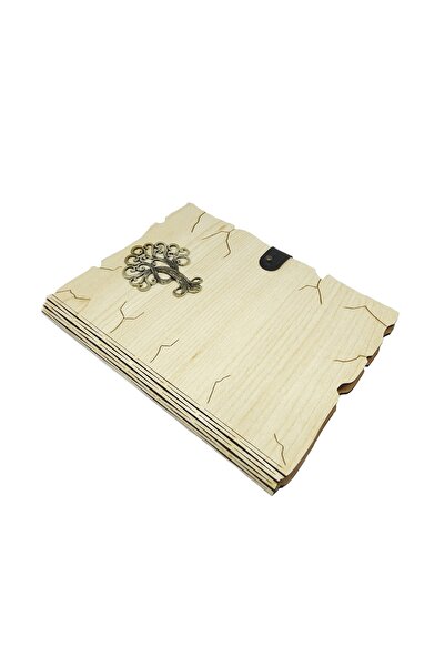 hiçdurmaal Ahşap Mdf Kapaklı Sarmaşık Ağaç Desenli Spiralli Kraft Yapraklı De...