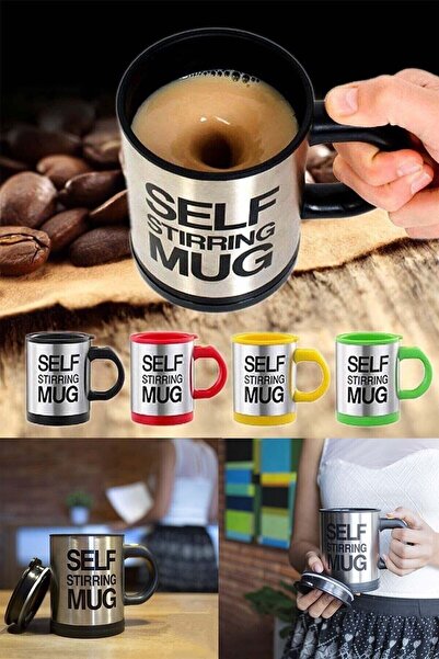 Patladı Gitti Self Stirring Mixer Mug Thermos Cup - Yellow