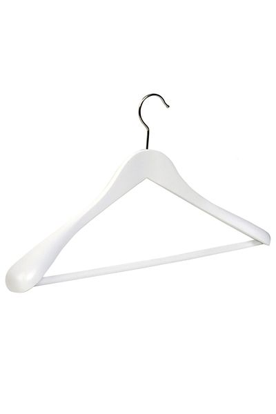 NYN Wooden Hanger Thick Shoulder Formed Suit Jacket Hanger White Color 14 Pieces