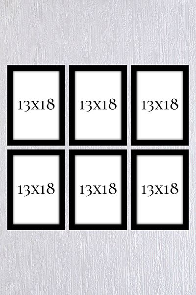 Araste Dekorasyon طقم إطار أسود 6 قطع 13x18