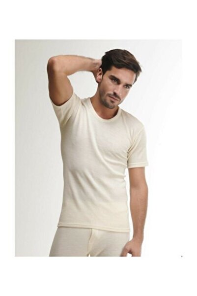 Hasyün Men's Cream Short Sleeve Underwear