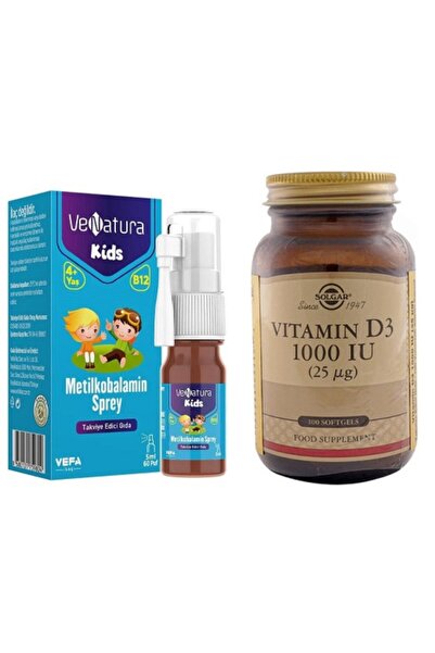 VeNatura Kids B12 Metılkobalamın Sprey 4-10 Yaş Grubu Çocuklar Için+d3 1000 I...