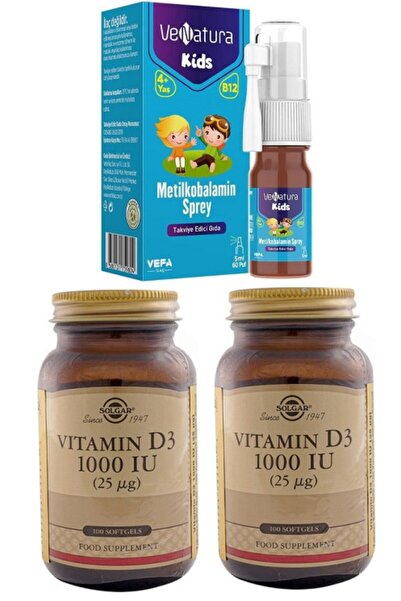 VeNatura Kids B12 Metılkobalamın Sprey 4-10 Yaş Grubu Çocuklar Için+d3 1000 I...