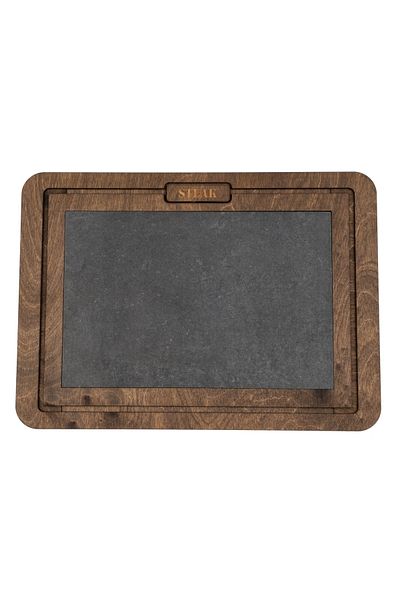 MicroWood Brown Stone Wooden Steak Board 6 Pieces Large Size 29x40cm Birch Steak Serving Board