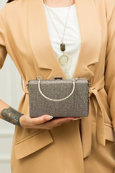weem bag Γυναικεία βραδινή τσάντα φόρεμα από πλατίνα