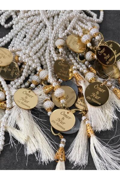 Masalsı Concept 10 bucăți de mărgele de rugăciune cu perle, cadou de promisiune, cadou de nuntă, cadou de henna