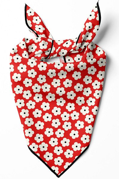 Modabutik Women's Floral Patterned Bandana 50x50 Red Dg0112-22 Snz