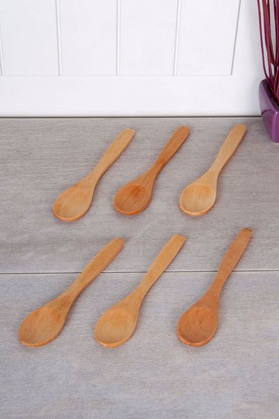 ALİNA HOME 6 Pieces Wooden Jam Serving Teaspoon Mit-1703-91