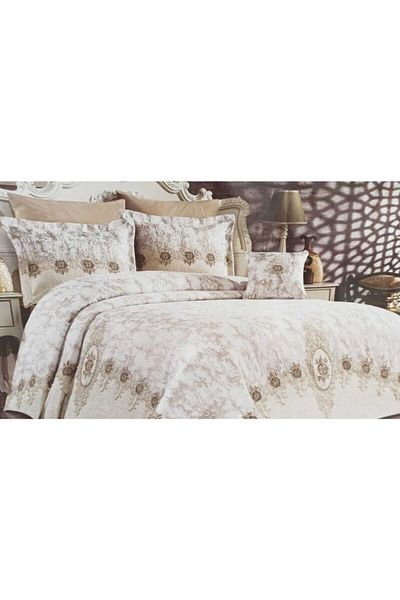Vinaldi Uckız Home Imren Double Pique Set 7 Pieces Powder