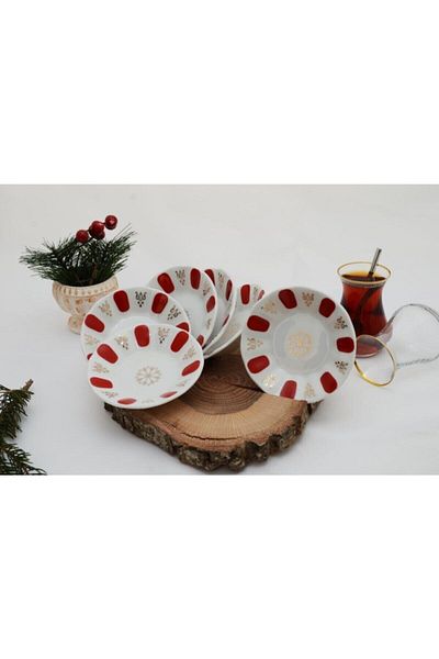 İpek Porselen Acem Tea Plate 6 Pieces