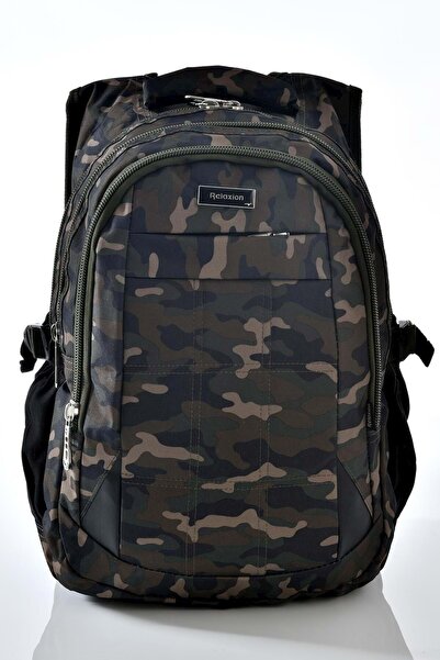 Relaxion 2229 Camouflage Khaki Daily Sports School Backpack
