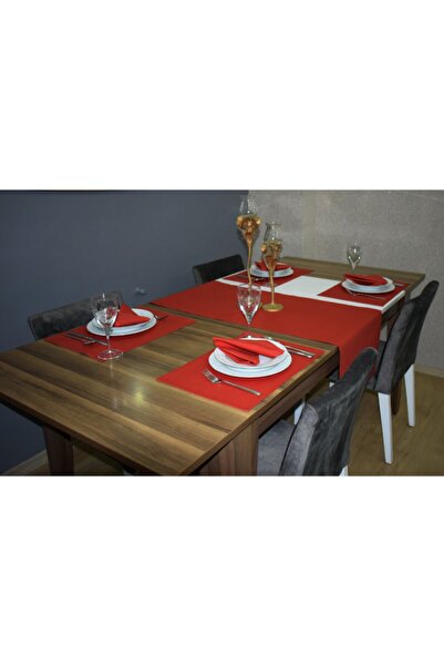 paris in paris Set de masă cu șervețele roșii American Service & Runner pentr...