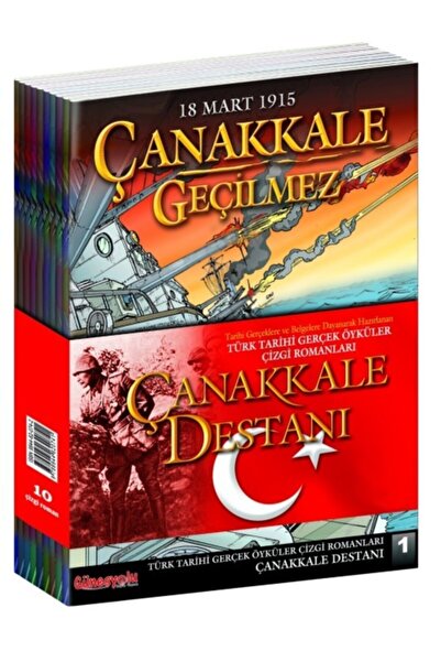Güneşyolu Yayınları Çanakkale Destanı Çizgi Roman Seti 1-10 - Türk Tarihi Ger...