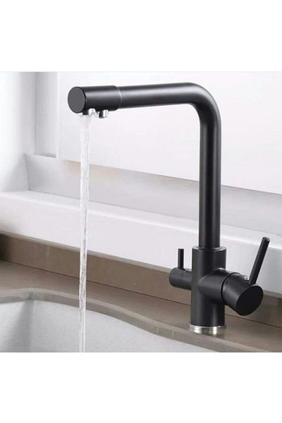 MYM Mermer Yapı Market Tasarım Black Purified Sink Faucet