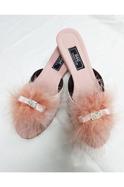GC Γυναικείες παντόφλες προίκας G&c 171 Bead Heelless Furry