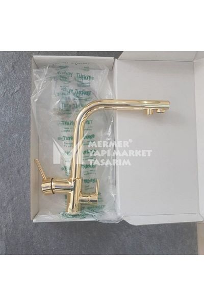 MYM Mermer Yapı Market Tasarım Gold Plated Purified Sink Faucet