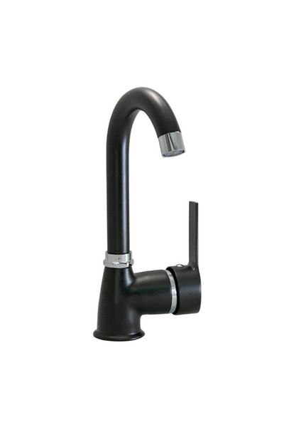 MYM Mermer Yapı Market Tasarım Black Color Chrome Pass Short Sink Faucet