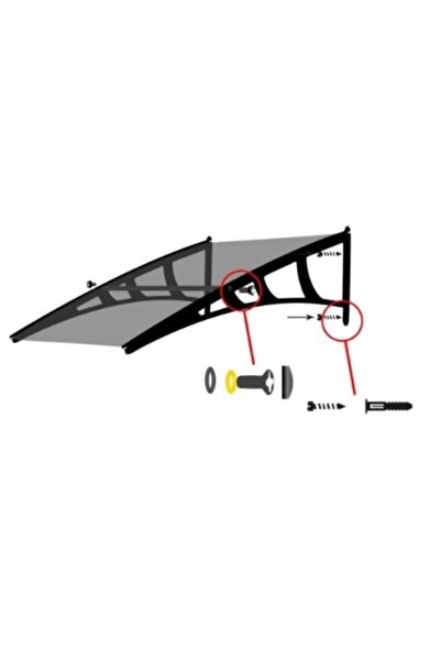 Genel Markalar 4a Groups - Yeni Kapı Üstü Pratik Plastik Sundurma 100x240 Cm - Bronz
