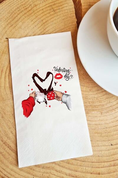 PEKSHOP منديل عرض عيد الحب، مكتوب لعيد الحب، منديل ورقي ناطق لعيد الحب