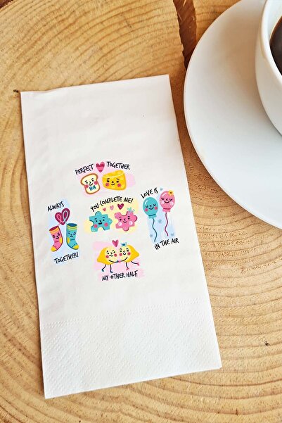 PEKSHOP منديل عرض عيد الحب، مكتوب بشكل مثالي معًا، منديل ورقي متحدث لعيد الحب