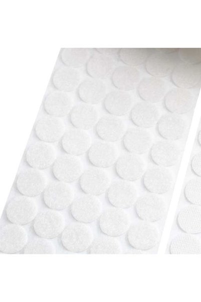 Aso Medya 50 Adet 2 Cm Beyaz Yuvarlak Kesim (para Para), Cırt Bant, Arkası Yapışkanlı (dişi-erkek Takım)