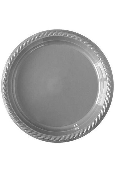 Roll-Up Set of 25 Silver Plastic Plates